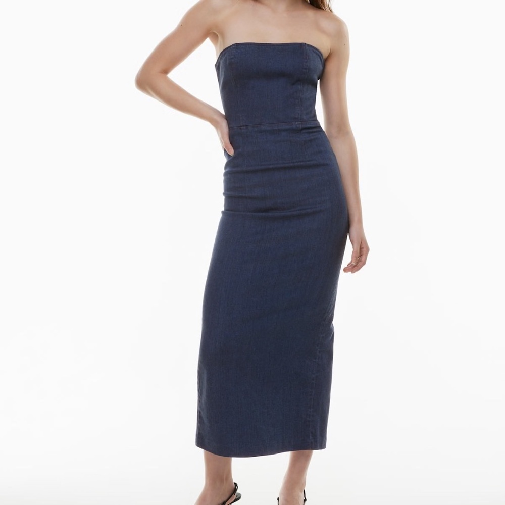 Aritzia Denim Forum The '90s Tube Maxi Denim Dress Size Small NWT